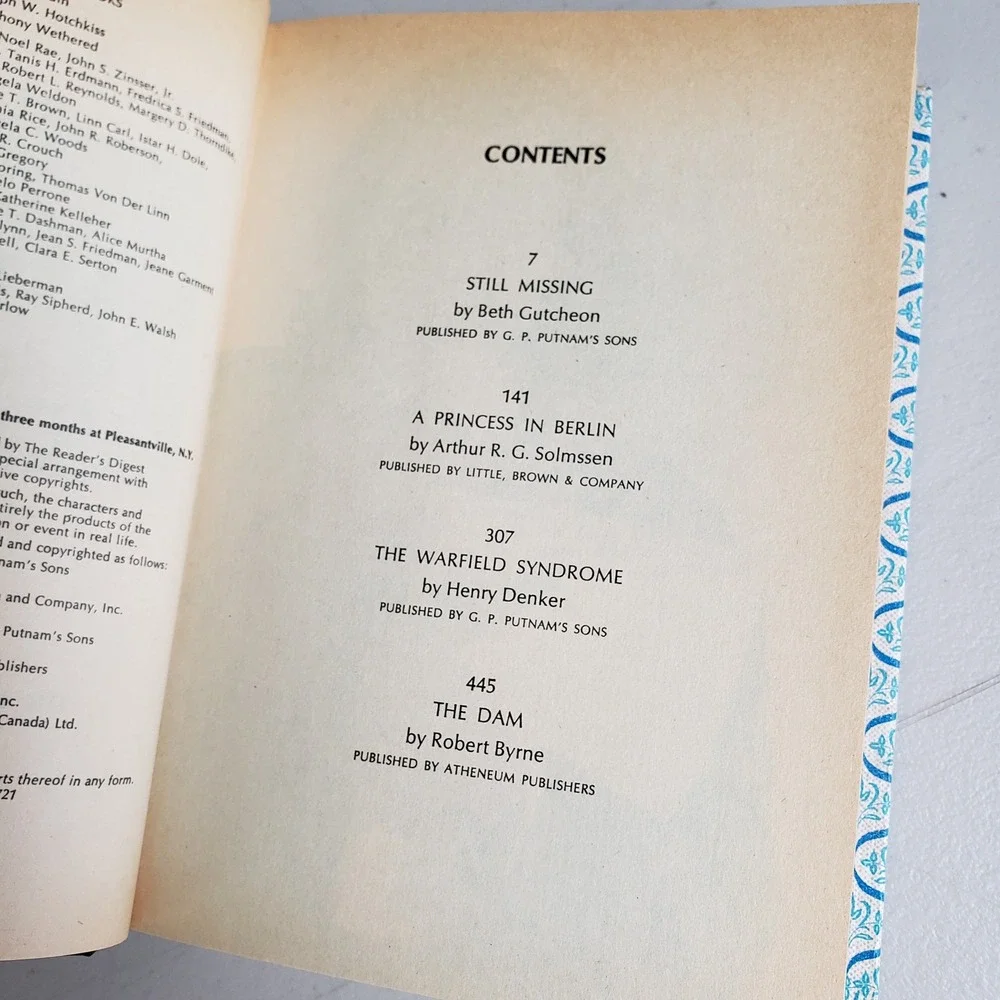 Readers Digest Condensed Books Volume 3 1981 Still Missing Hardcover Vintage